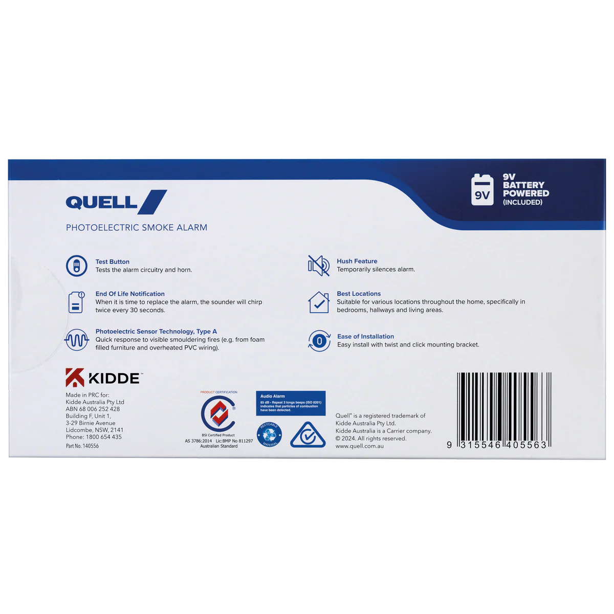 Quell Q501 Photoelectric Smoke Alarm 4 Pack - 102mm x 102mm - Easy Installation - Image 3