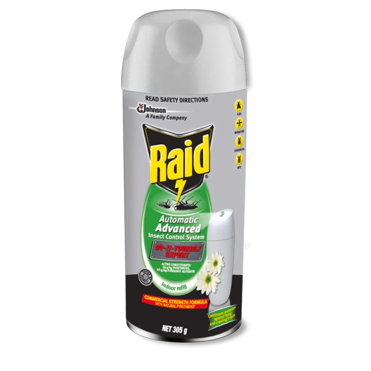 Raid Automatic Advanced Insect Pest Control - 305g - Pyrethrins - Indoor Use