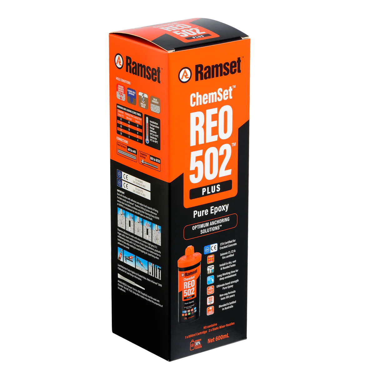 Ramset 600ml Reo502 Plus Chemset Pure Epoxy - High Bond Strength - 1.12kg - Image 3