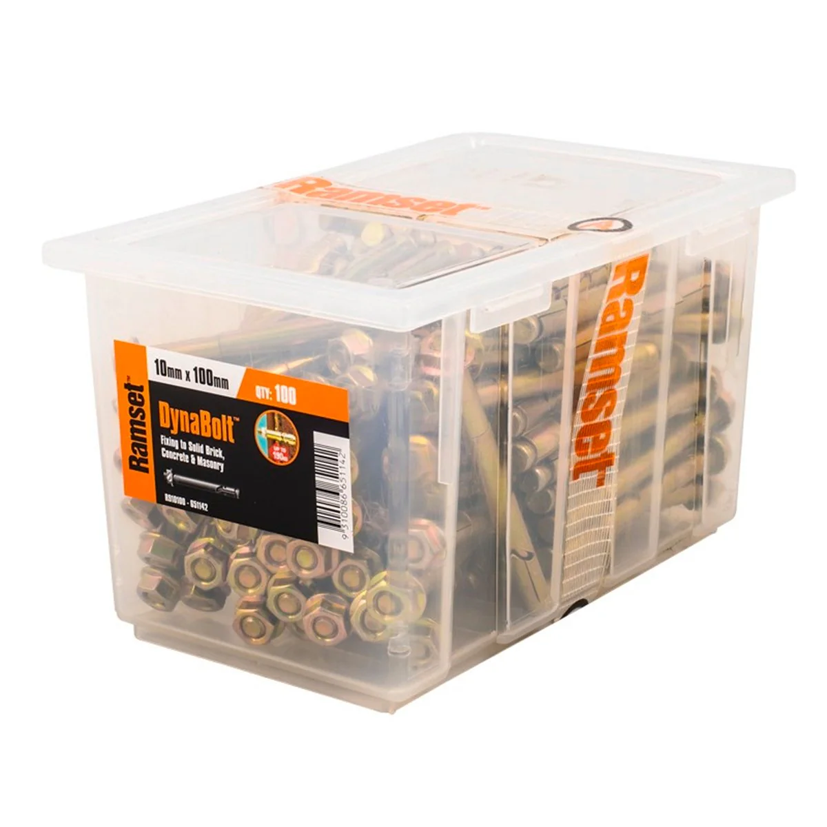 Ramset DynaBolt Plus - 10mm x 100mm - Gold Passivated - 100 Pack