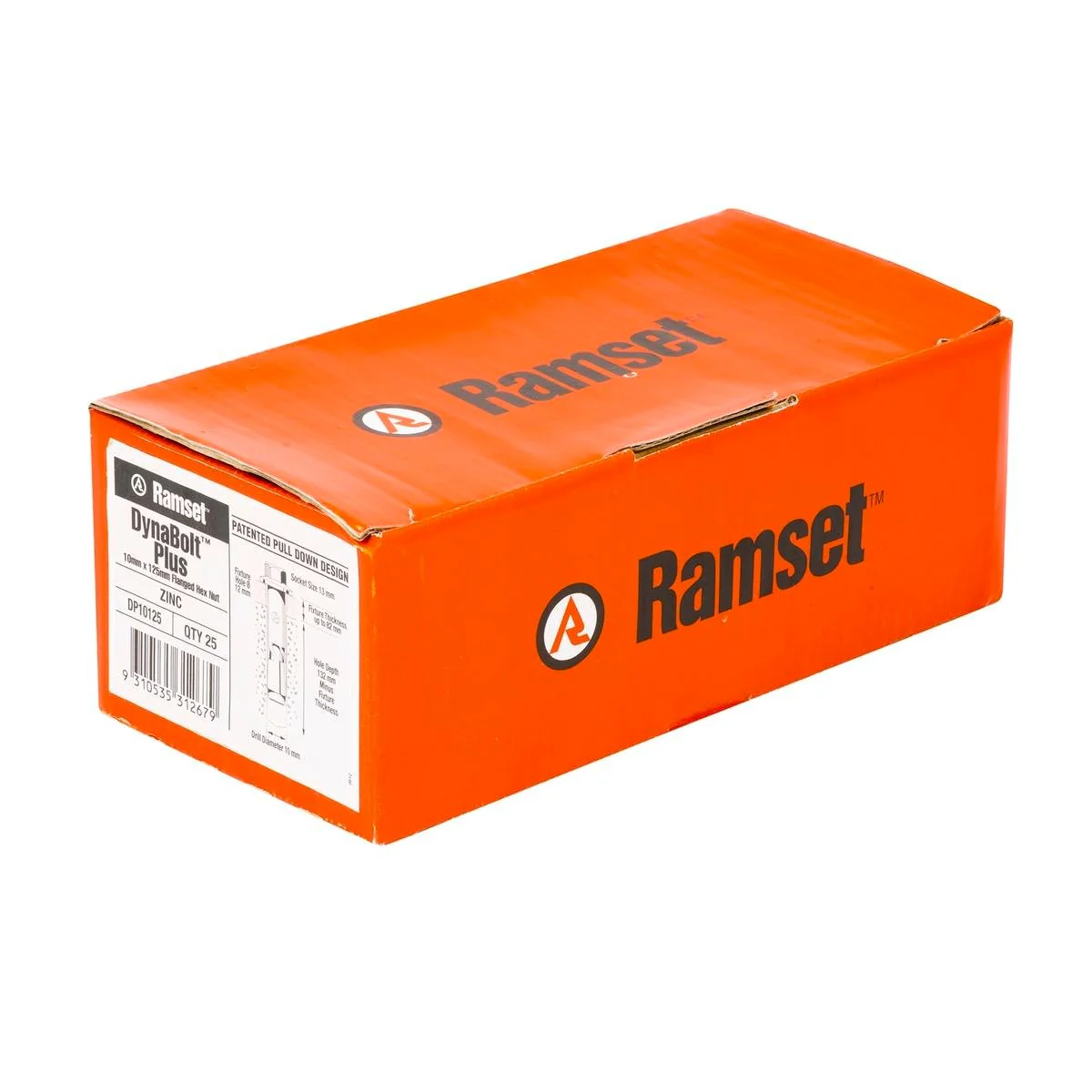 Ramset DynaBolt Plus - 10mm x 124mm - Carbon Steel - Hex Nut - 25 Pack