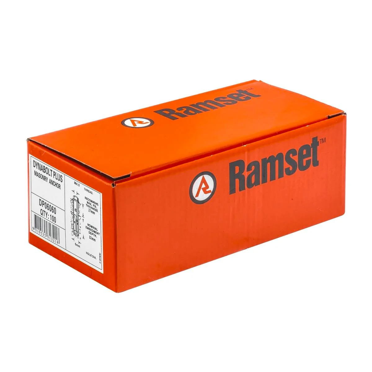 Ramset DynaBolt Plus - 6mm x 60mm - Carbon Steel - Hex Nut - 100 Pack
