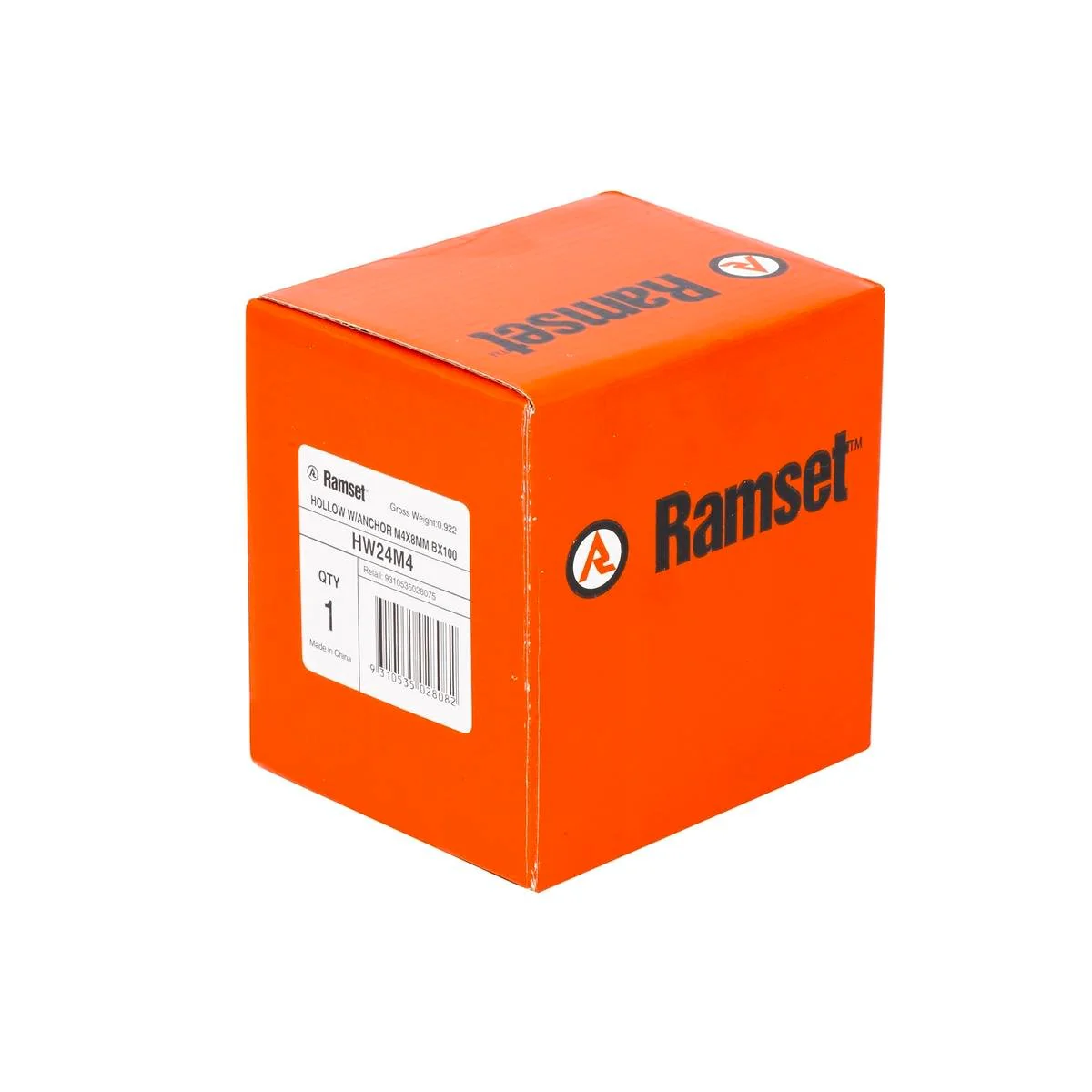 Ramset Hollow Wall Anchor 8mm Gold 100 Pack Light Duty Fixing