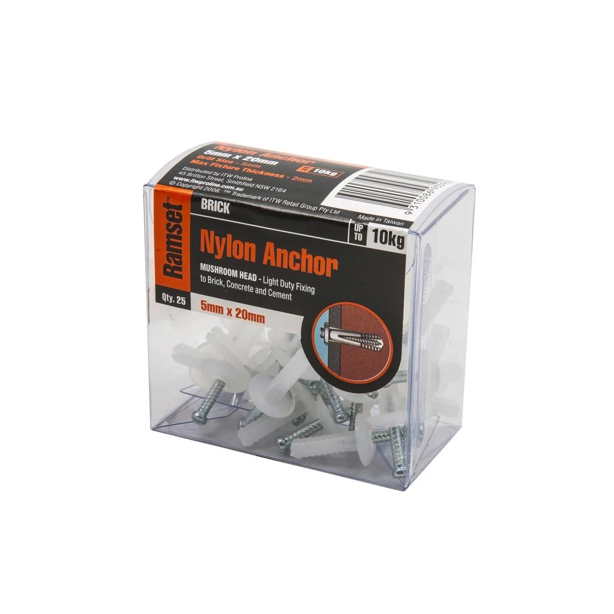 Ramset Nylon Anchor 5 x 20mm Mushroom Head 25 Pack Insulation Benefit