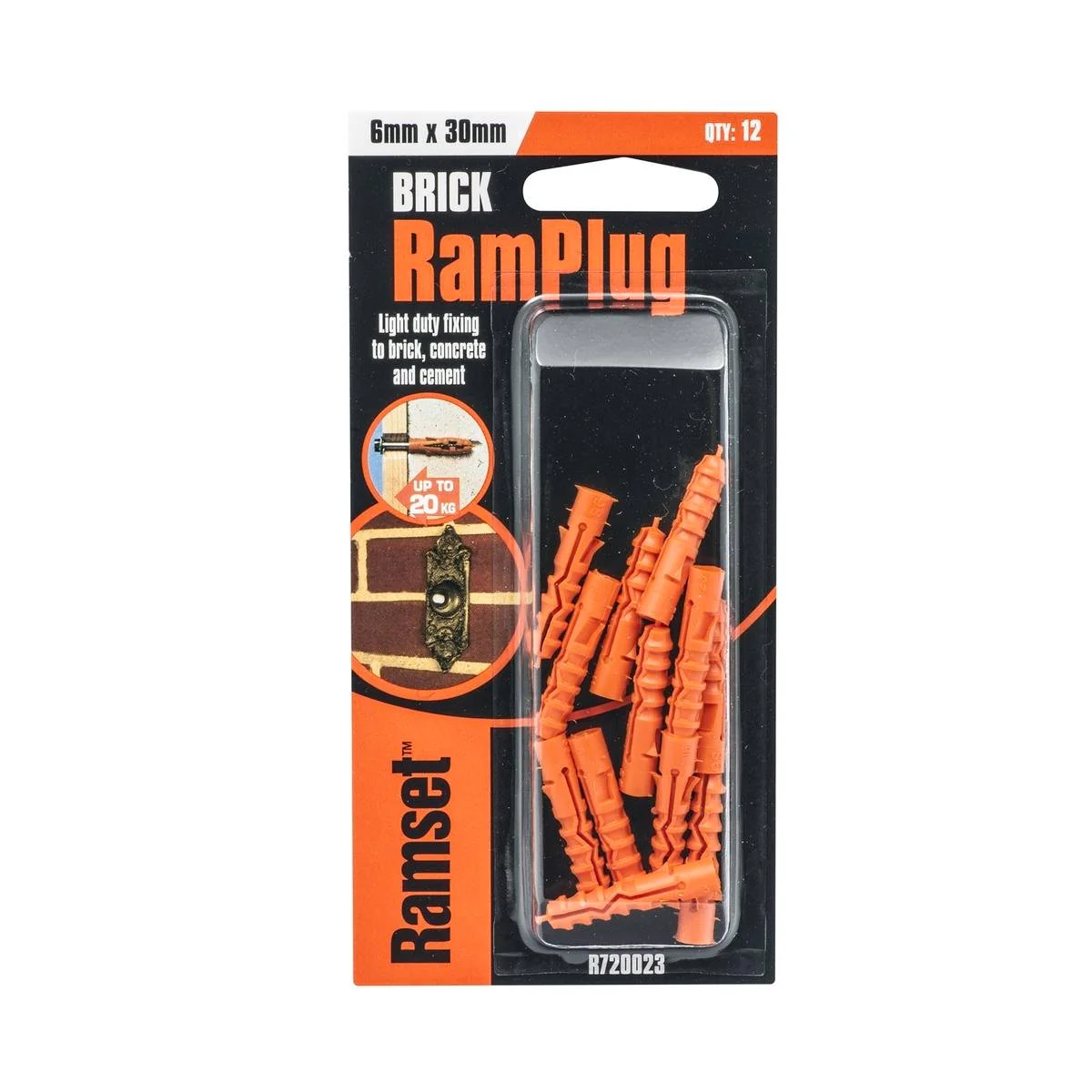 Ramset Nylon Ramplug Anchor 6 x 30mm Light Duty 12 Pack