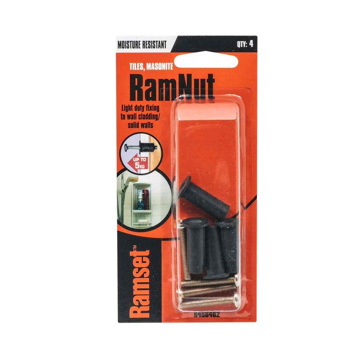 Ramset Ramnut Anchor 3 16 x 16mm Rubber Brass Moisture Resistant 4 Pack