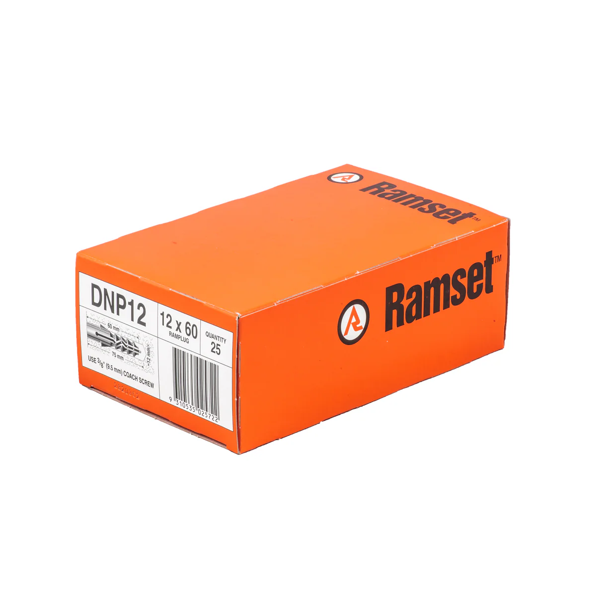Ramset Ramplug - 12 x 60mm - Nylon - Light Duty - 25 Pack