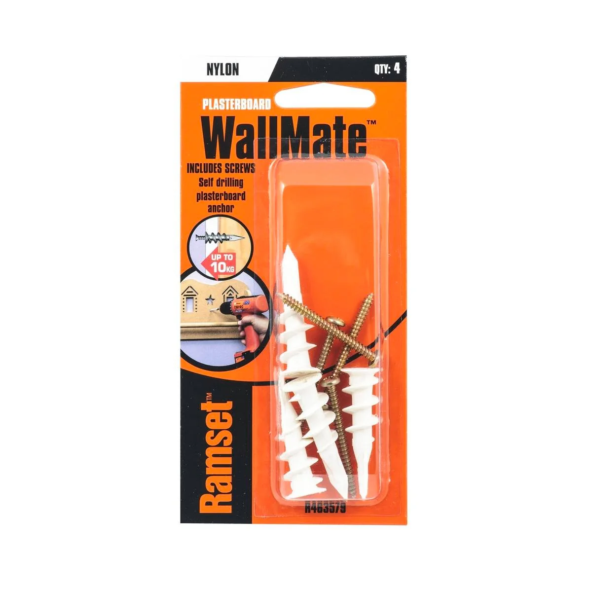 Ramset Wallmate Anchor - 73mm x 150mm - Nylon - Non-Conductive - 4 Pack