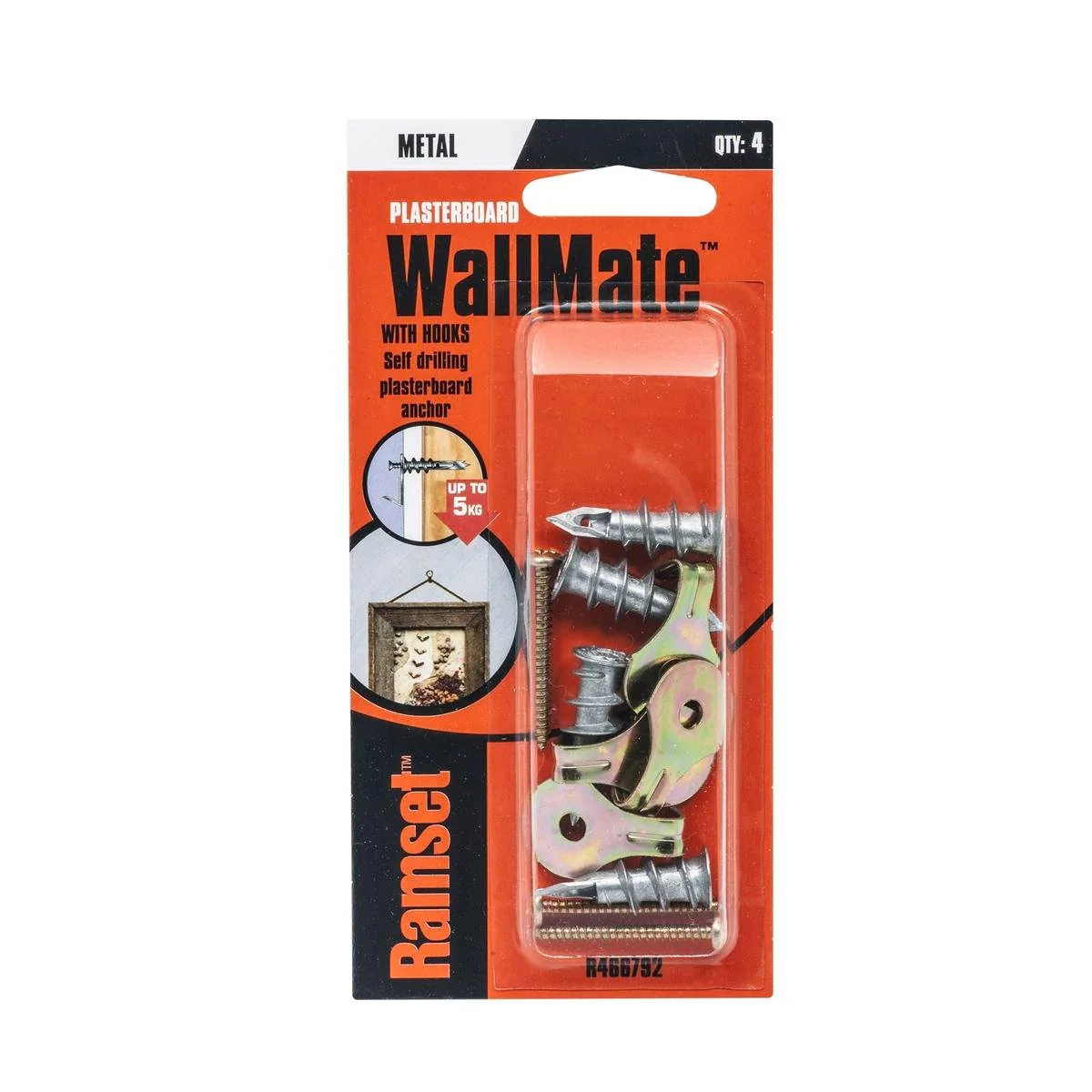 Ramset Wallmate Mini Anchor - 11 x 32mm - Zinc - Easy Installation - 4 Pack