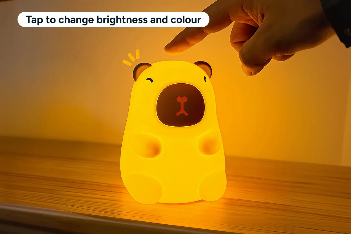 Rechargeable Soft Capybara Night Light 7-Colour Silicone Lamp - Image 4