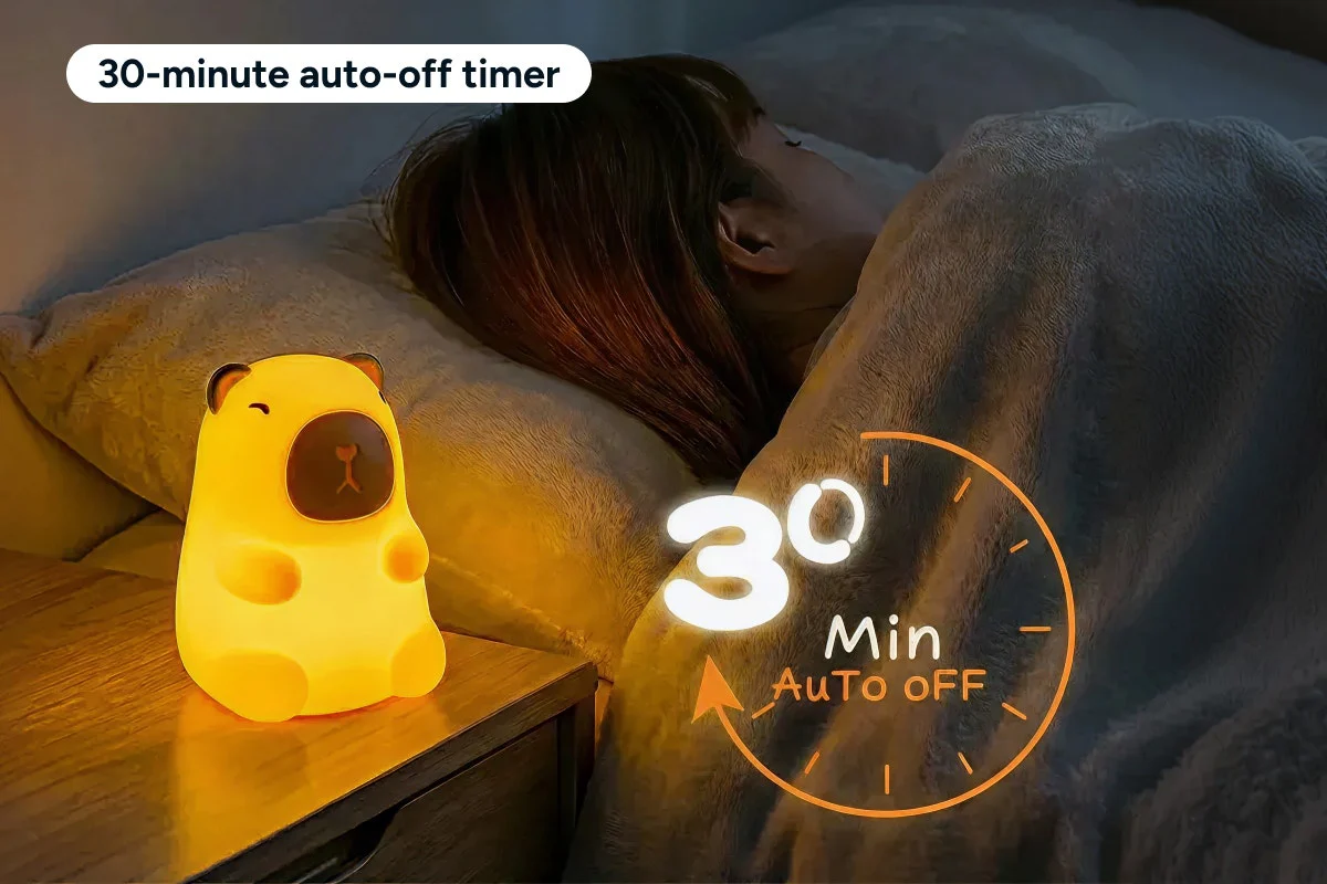 Rechargeable Soft Capybara Night Light 7-Colour Silicone Lamp - Image 6