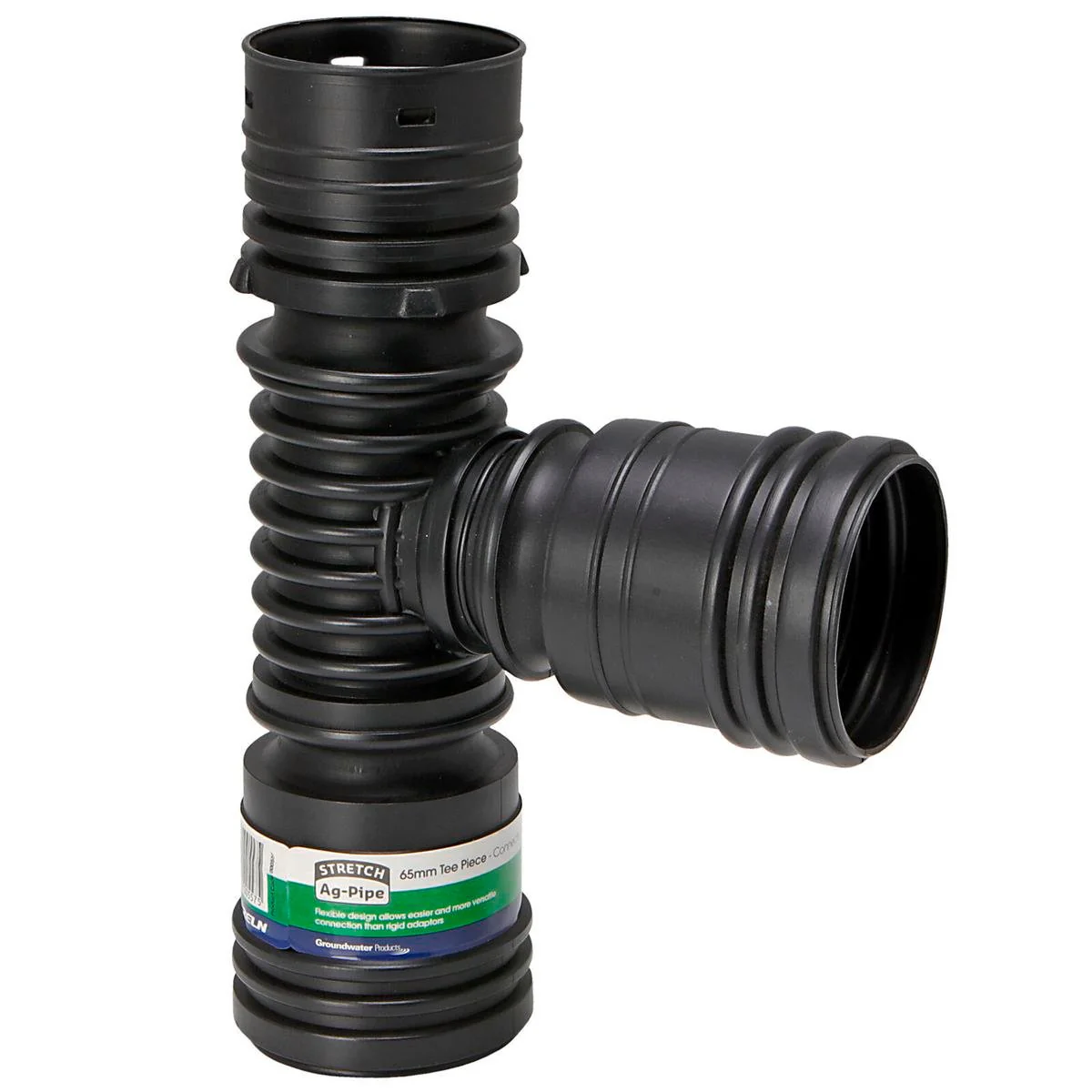 RELN Stretch Ag Pipe 65mm T Piece - Plastic - Flexible - Easy Install