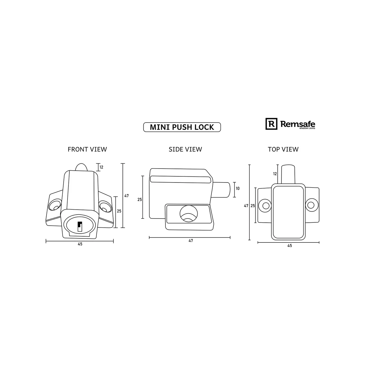 Remsafe White Mini Push Lock - 45mm x 25mm x 47mm - Secure DIY Solution - Image 5