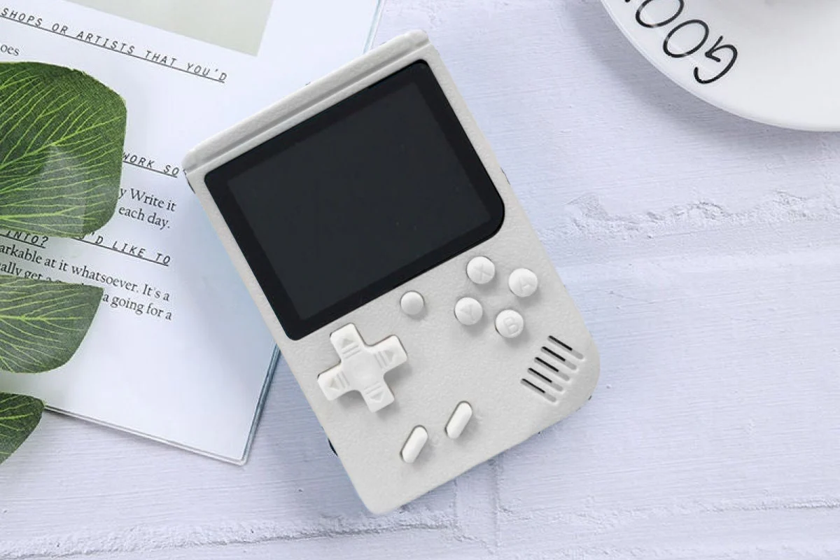 Retro Handheld Game Console - 500 Classic Games, 3” Color Screen, White - Image 2