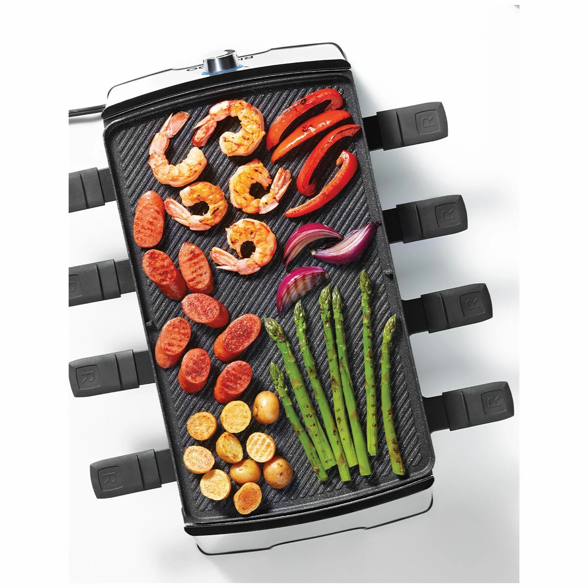 Ricardo The Rock Reversible Raclette Grill Capacity 8 Stainless Steel/Black - Image 4