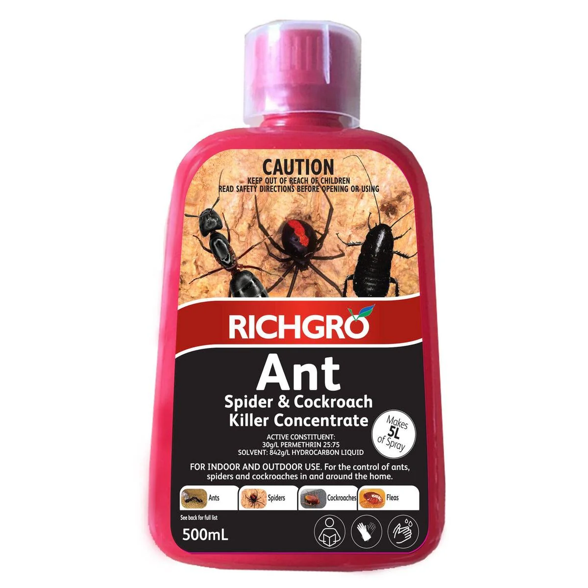 Richgro Ant Spider Cockroach Killer Concentrate 500ml - Liquid Clear