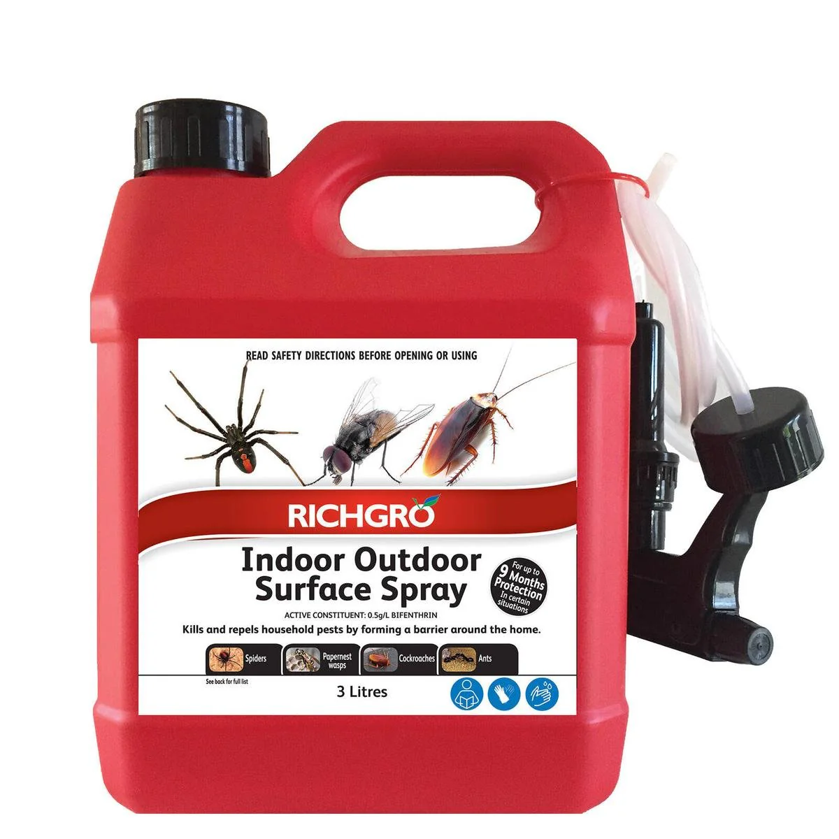 Richgro Indoor Outdoor Surface Spray - 3L - Liquid - Clear - 60m² Coverage
