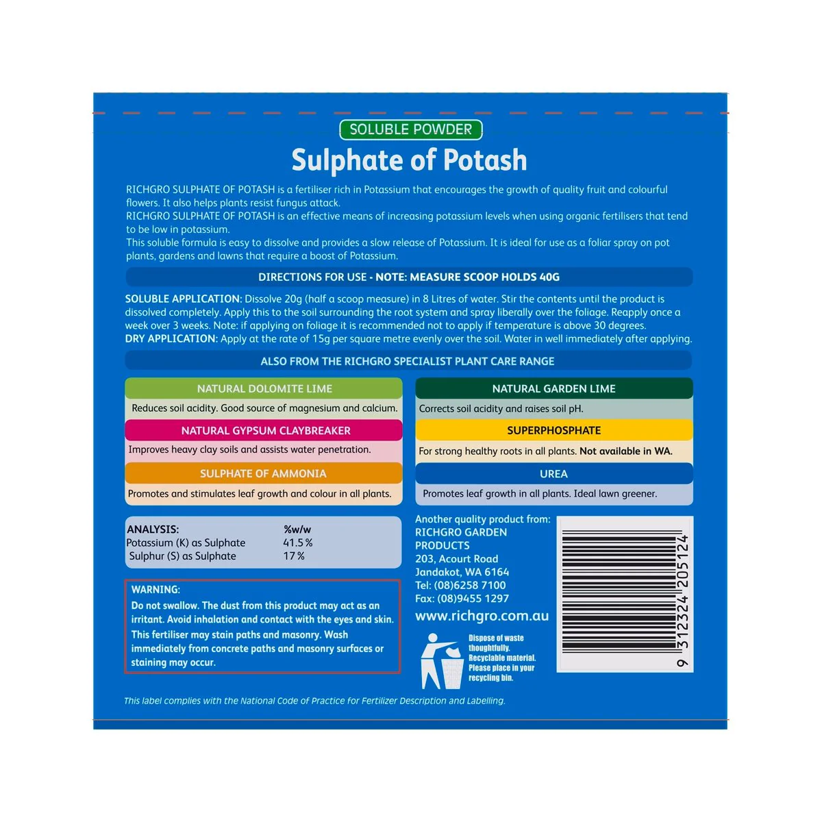 Richgro Soluble Powder - 1kg - Fertiliser - Fruit and Flower Booster - Image 2