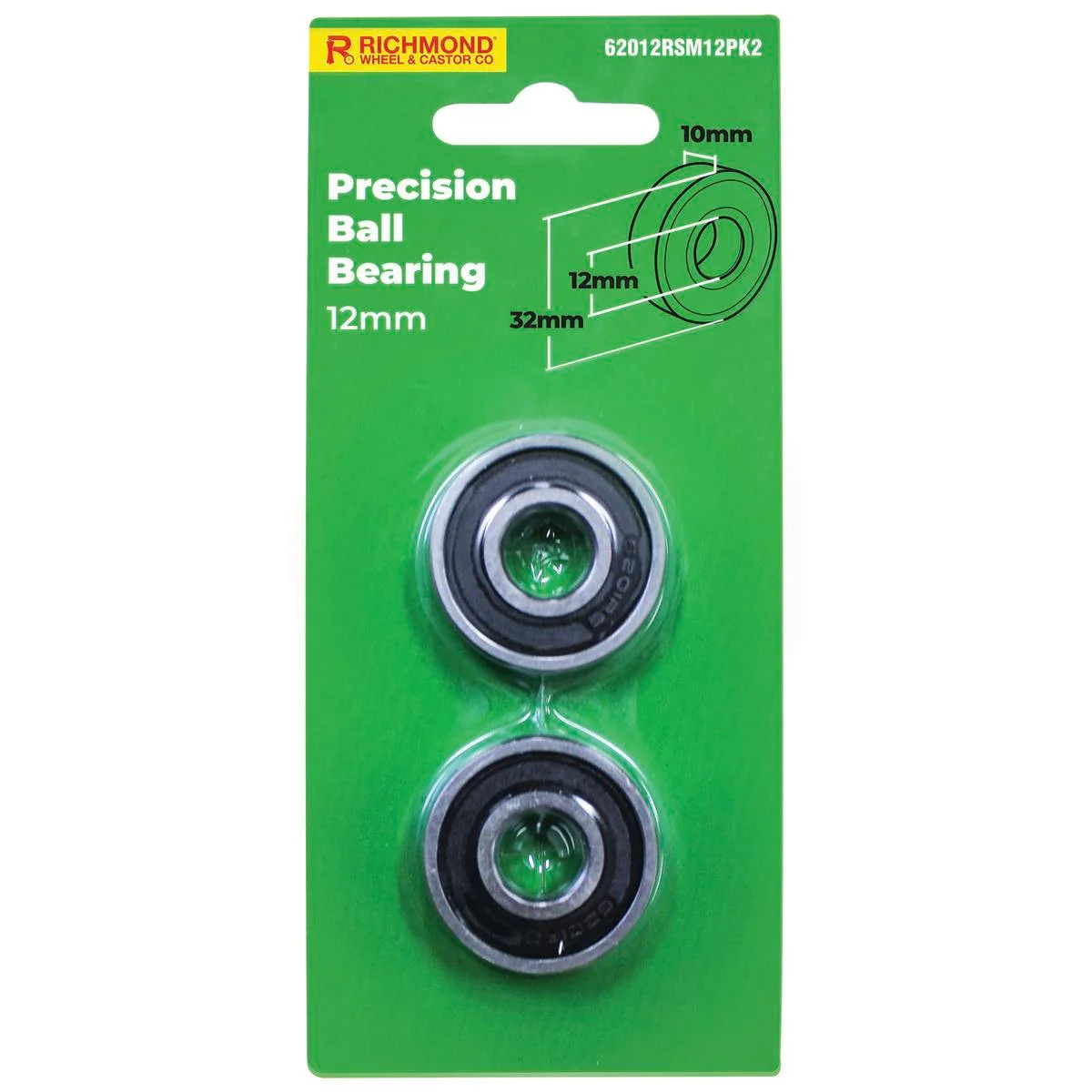 Richmond Rubber Sealed Precision Bearing 2 Pack - 32 x 12 x 10mm