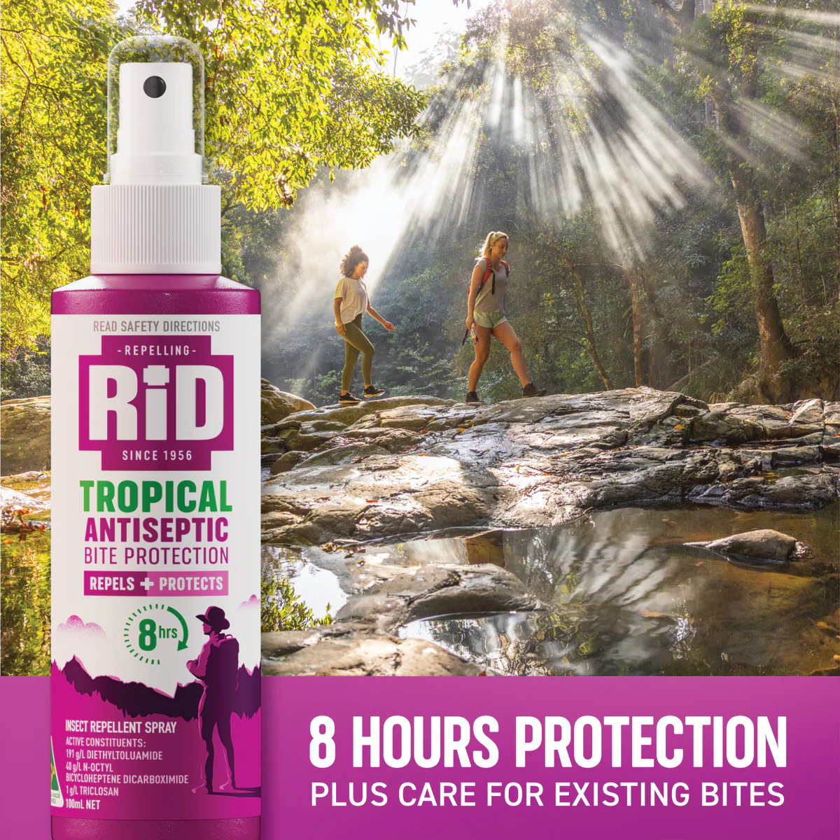 RID Tropical Antiseptic Bite Protection Spray - 100ml - DEET - Mosquito Repellent - Image 3