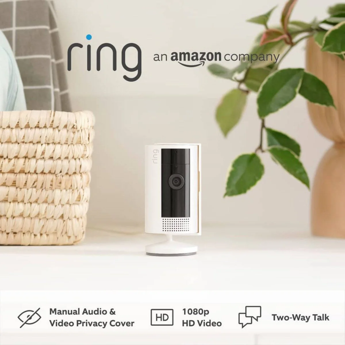Ring 2nd Gen Indoor Camera - 1080p HD Video - White - Motion Alerts - Privacy Cover - Image 4