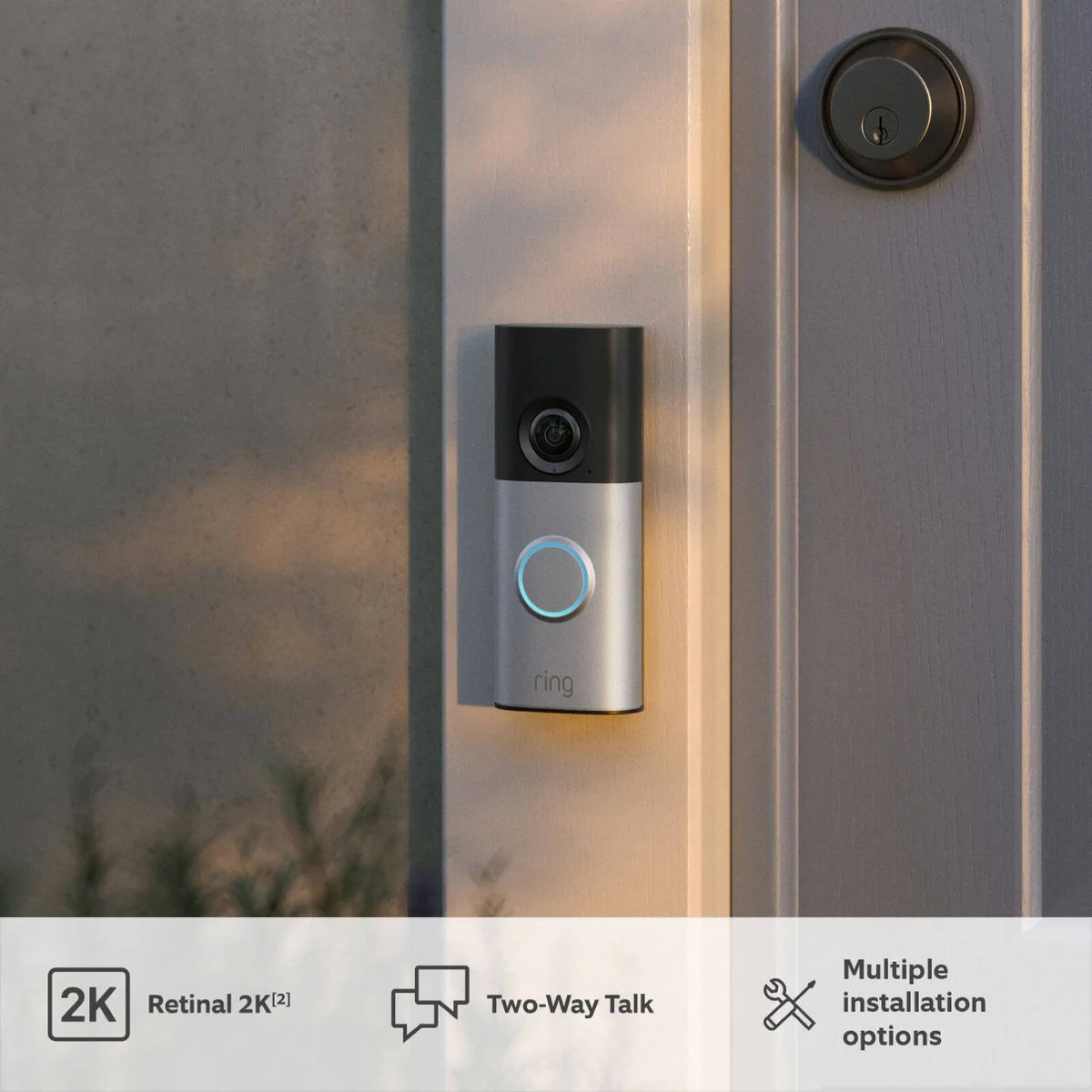 Ring Wired Video Doorbell Plus 2nd Gen 2K Hardwired - 53mm x 136mm - 3D Motion Detection - Image 3
