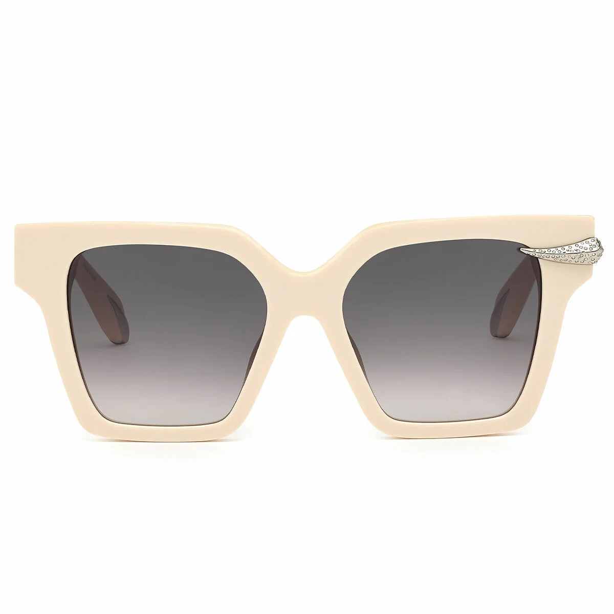 Roberto Cavalli SRC002S 54mm Women’s Square Sunglasses Cream Acetate Smoke