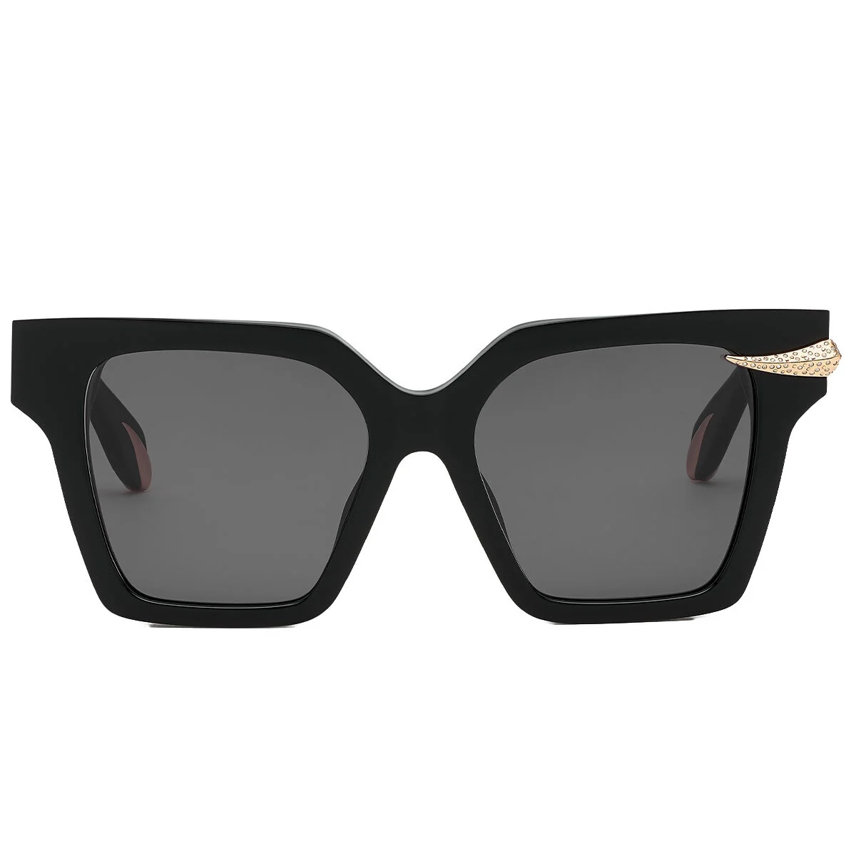 Roberto Cavalli SRC002S Sunglasses Women Black Smoke Acetate Stylish