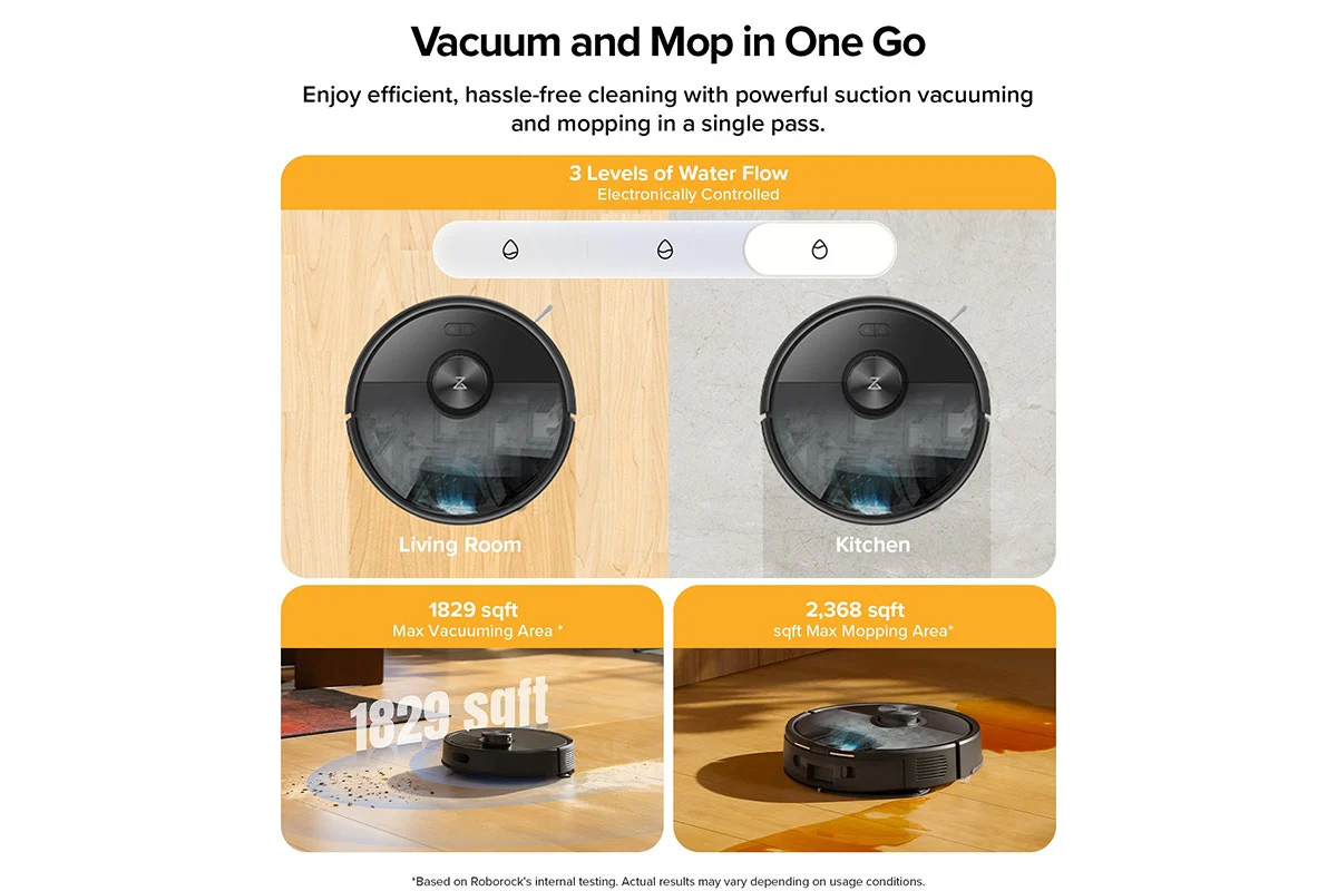 Roborock Q7T+ Smart Vacuum Cleaner with 10,000Pa Suction - Black - Image 4