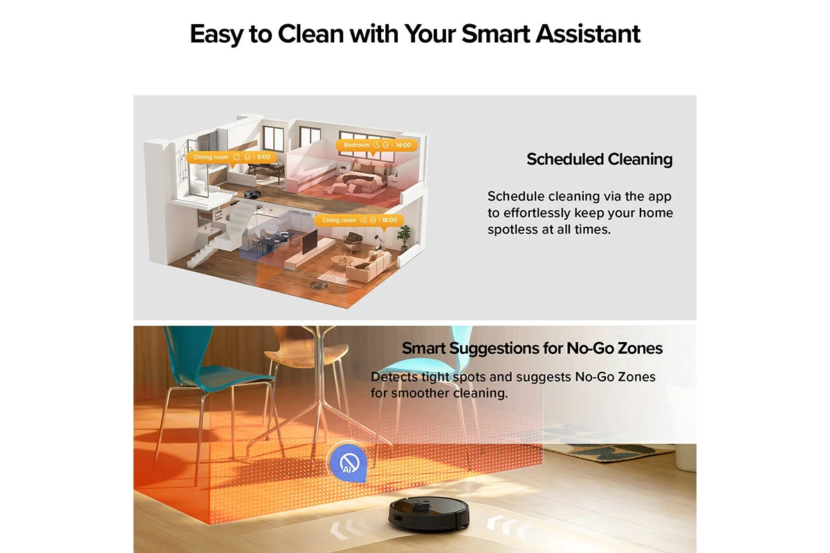 Roborock Q7T+ Smart Vacuum Cleaner with 10,000Pa Suction - Black - Image 5