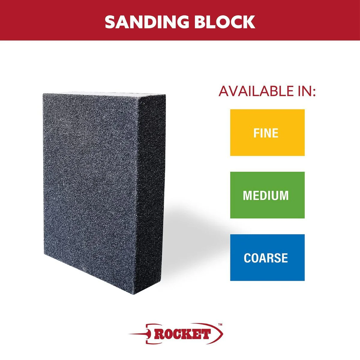 Rocket Medium Sanding Sponge - 70mm x 25mm - Sanding Block - Multi Surface - Image 5