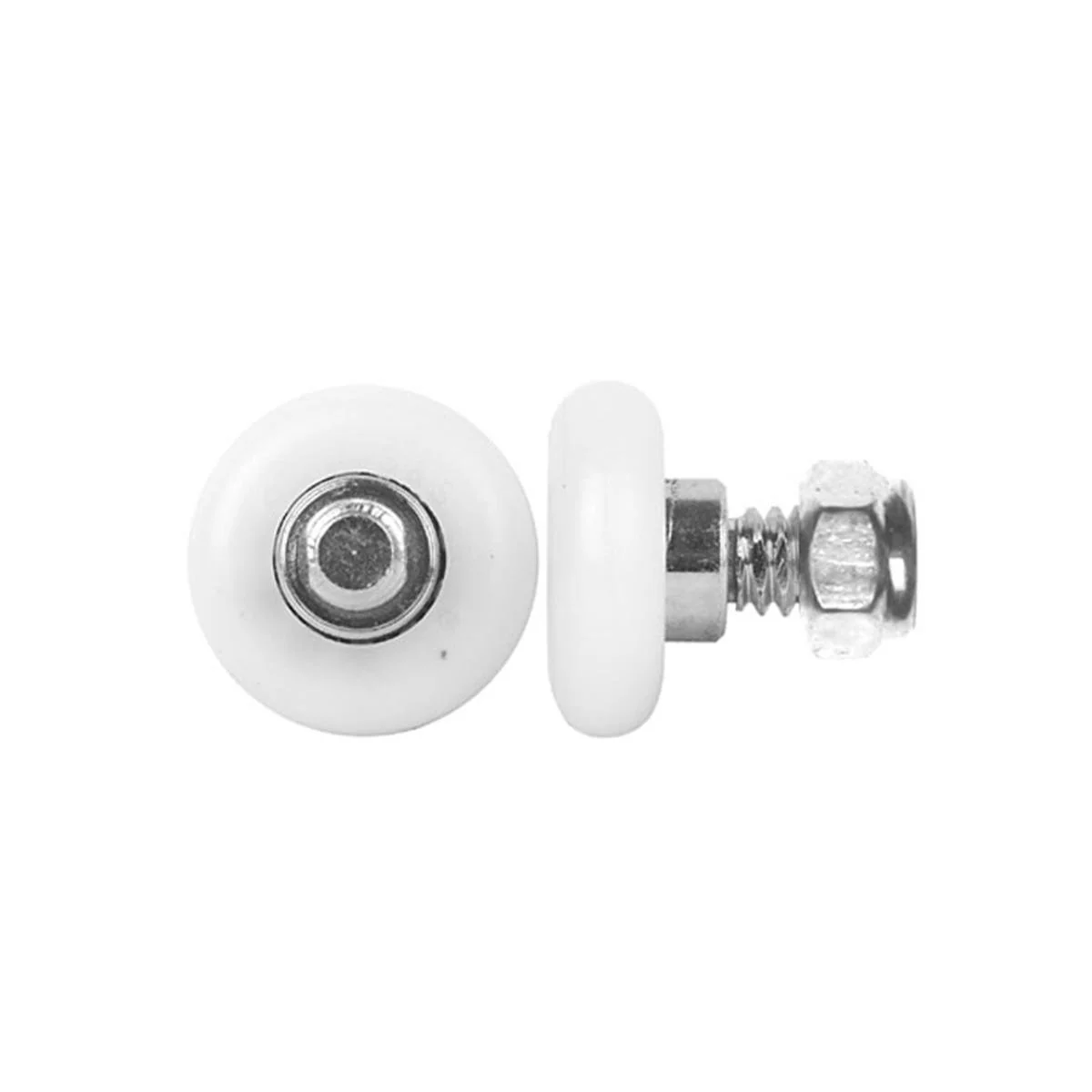 Rolltrak 19mm Acetal Convex Roller with Threaded Stud - White - Single