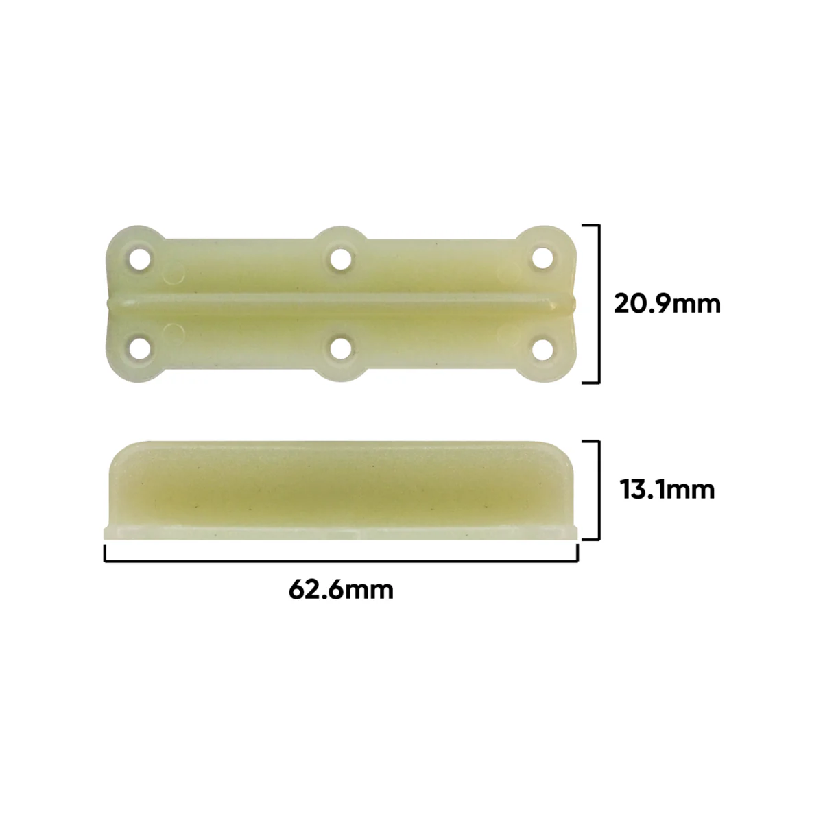 Rolltrak 60mm Plastic Timber Door Floor Guide - Ivory - Model R1870 - Image 2