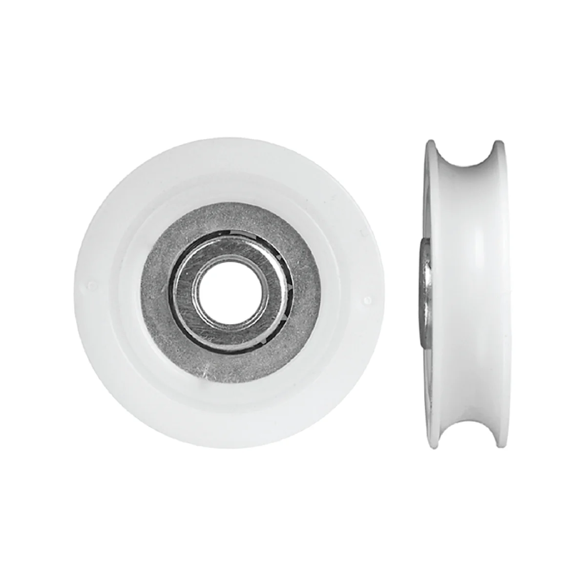 Rolltrak Acetal Concave Roller - 32mm - White - 25kg Load Capacity