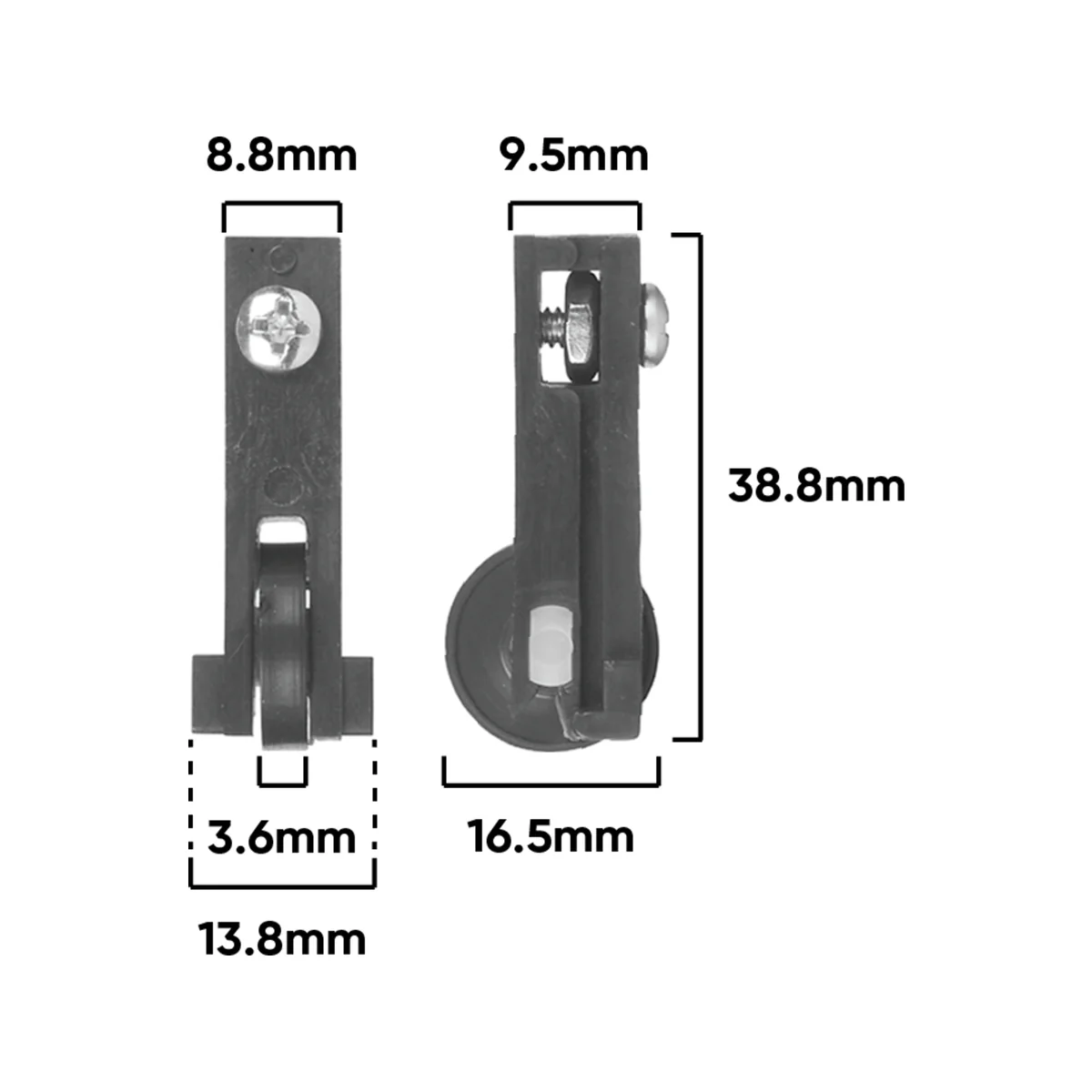 Rolltrak Adjustable Nylon Carriage - 2 Pack - Nylon - Sliding Window - Image 2