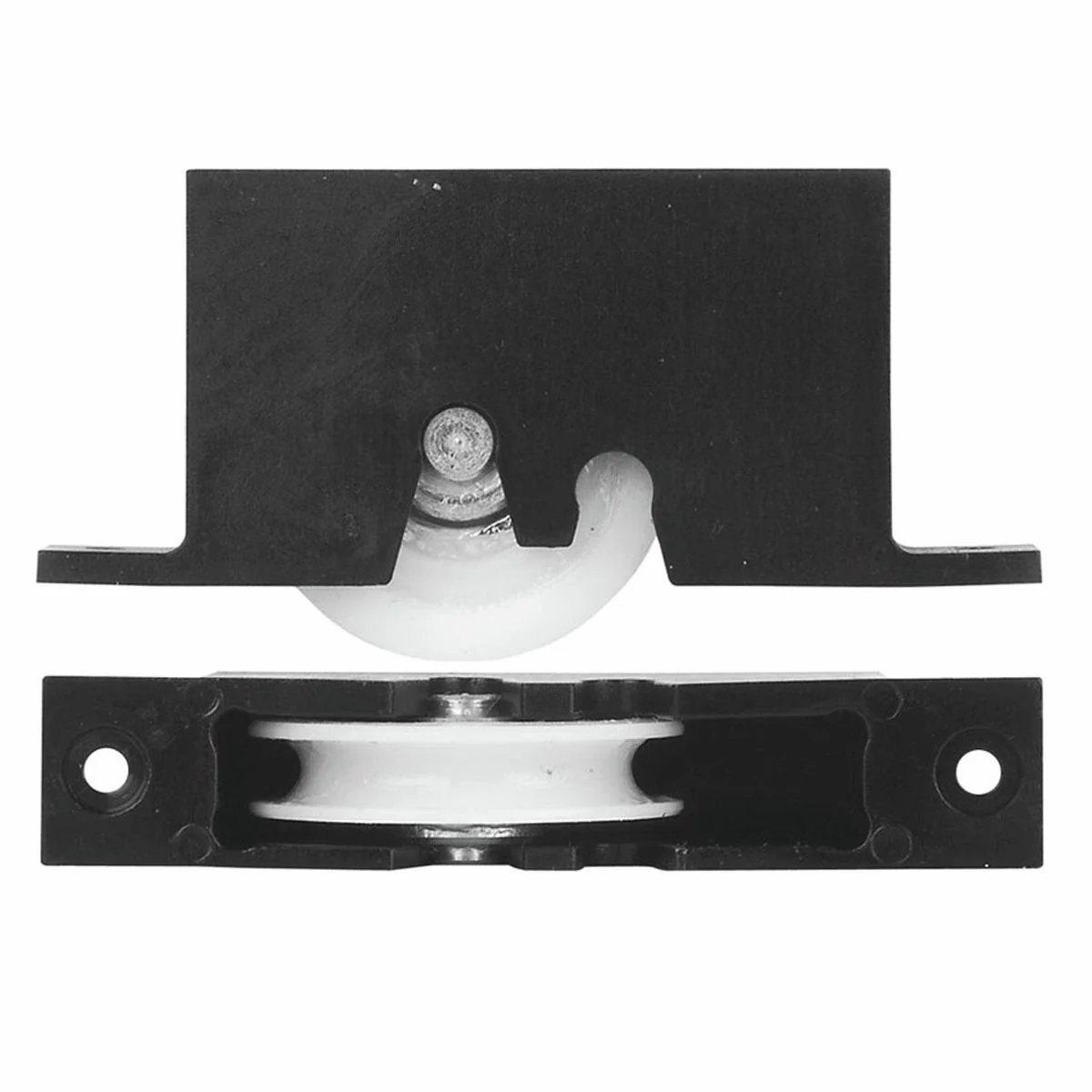Rolltrak Adjustable Plastic Carriage - Acetal Roller - 25kg Load - Black