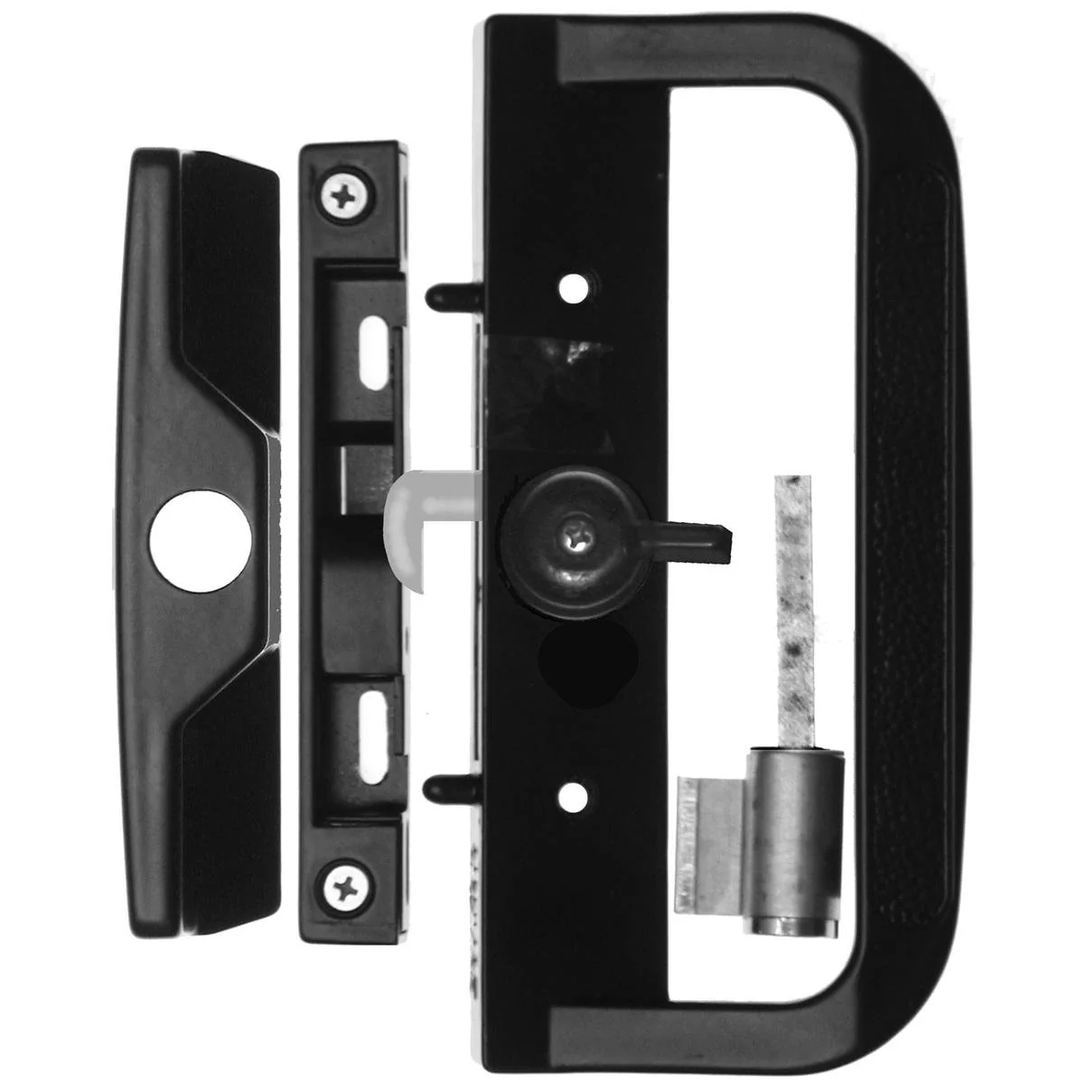 Rolltrak Black Sliding Patio Door Keyed Lock Set - 49mm Alloy - Durable