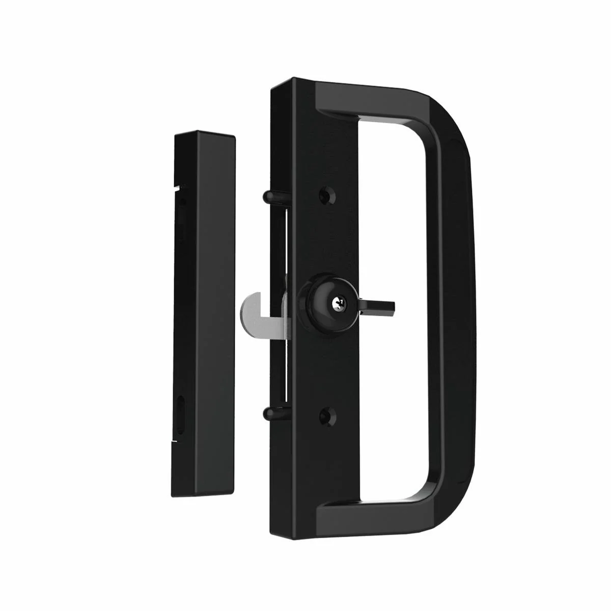 Rolltrak Black Sliding Patio Door Lock - Zinc Alloy - Snib Lock - 79mm