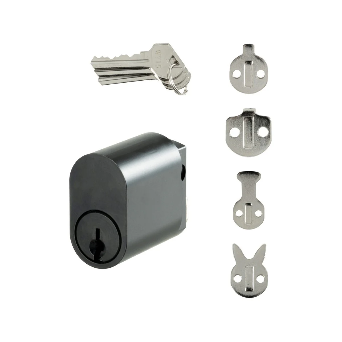 Rolltrak Commercial Security Oval Cylinder Lock - 6-Pin - Matte Black - 3 Keys - 10-Year Guarantee - Image 2