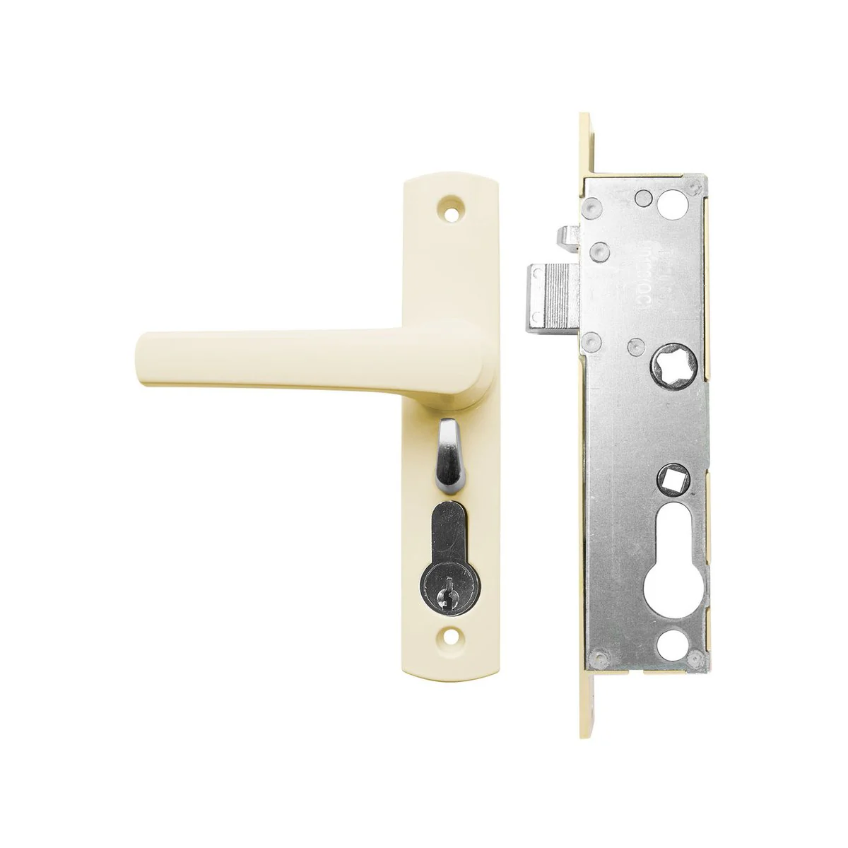 Rolltrak Keyed Hinged Screen Door Lock - 50mm - Alloy - Primrose Finish - Image 2