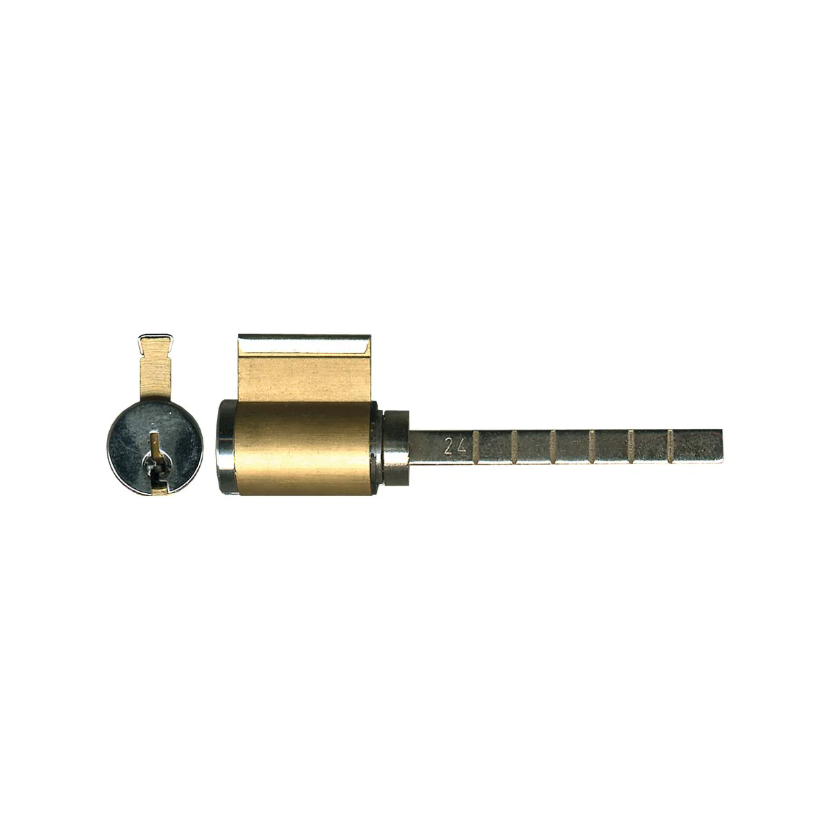 Rolltrak Single Cylinder Lock - 5 Pin - Brass - Cut to Suit - Image 2