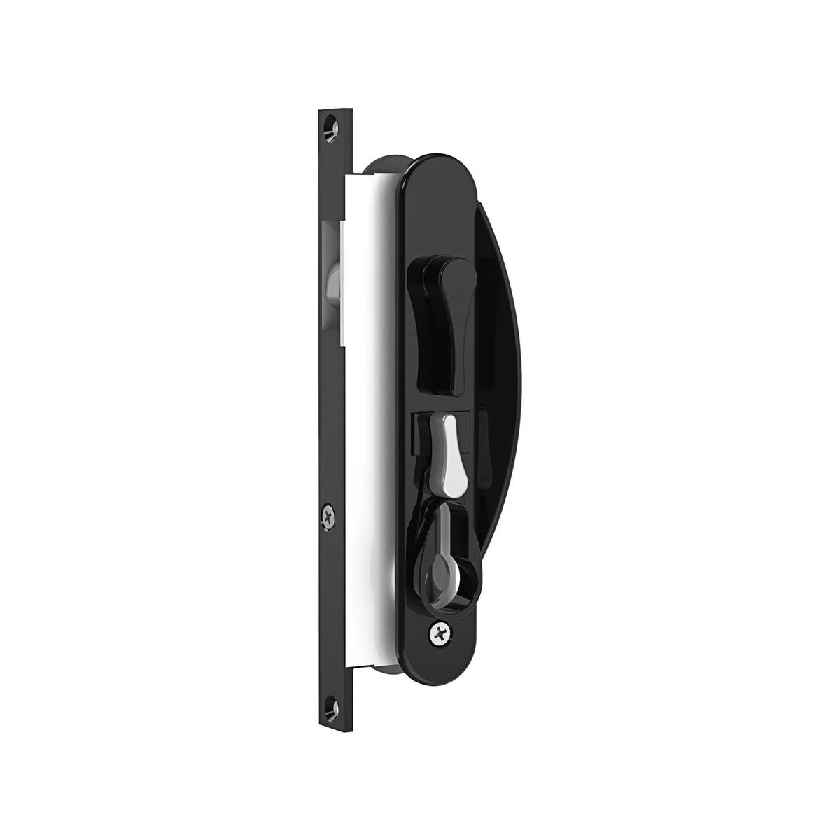 Rolltrak Sliding Screen Door Lock - 50mm x 200mm - Alloy - Black Finish