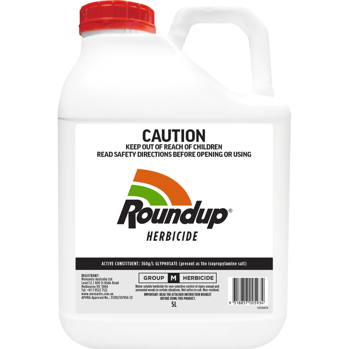 Roundup Herbicide - 5L - Liquid Concentrate - Non-Selective Weedkiller