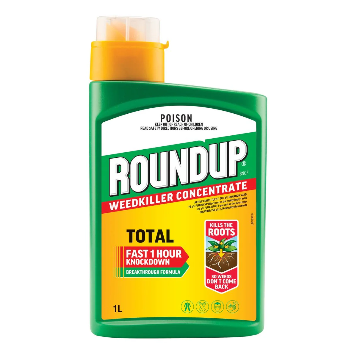 Roundup Total Weedkiller Concentrate - 1L - Fast-Acting Weed Control