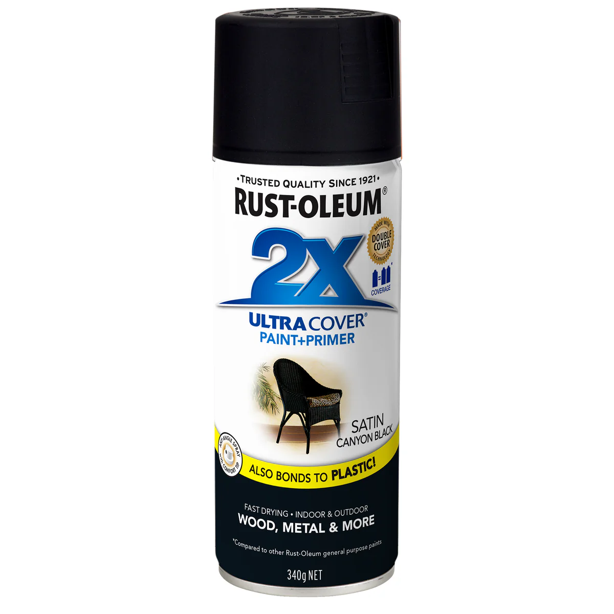 Rust-Oleum 2X Ultra Cover Spray Paint 340g - Satin Canyon Black - Image 5