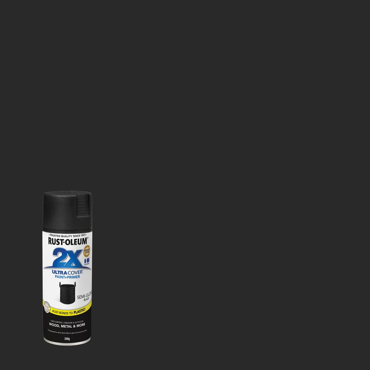 Rust-Oleum 2X Ultra Cover Spray Paint - 340g - Semi Gloss Black - Fast-Drying - Any-Angle Application - Image 2