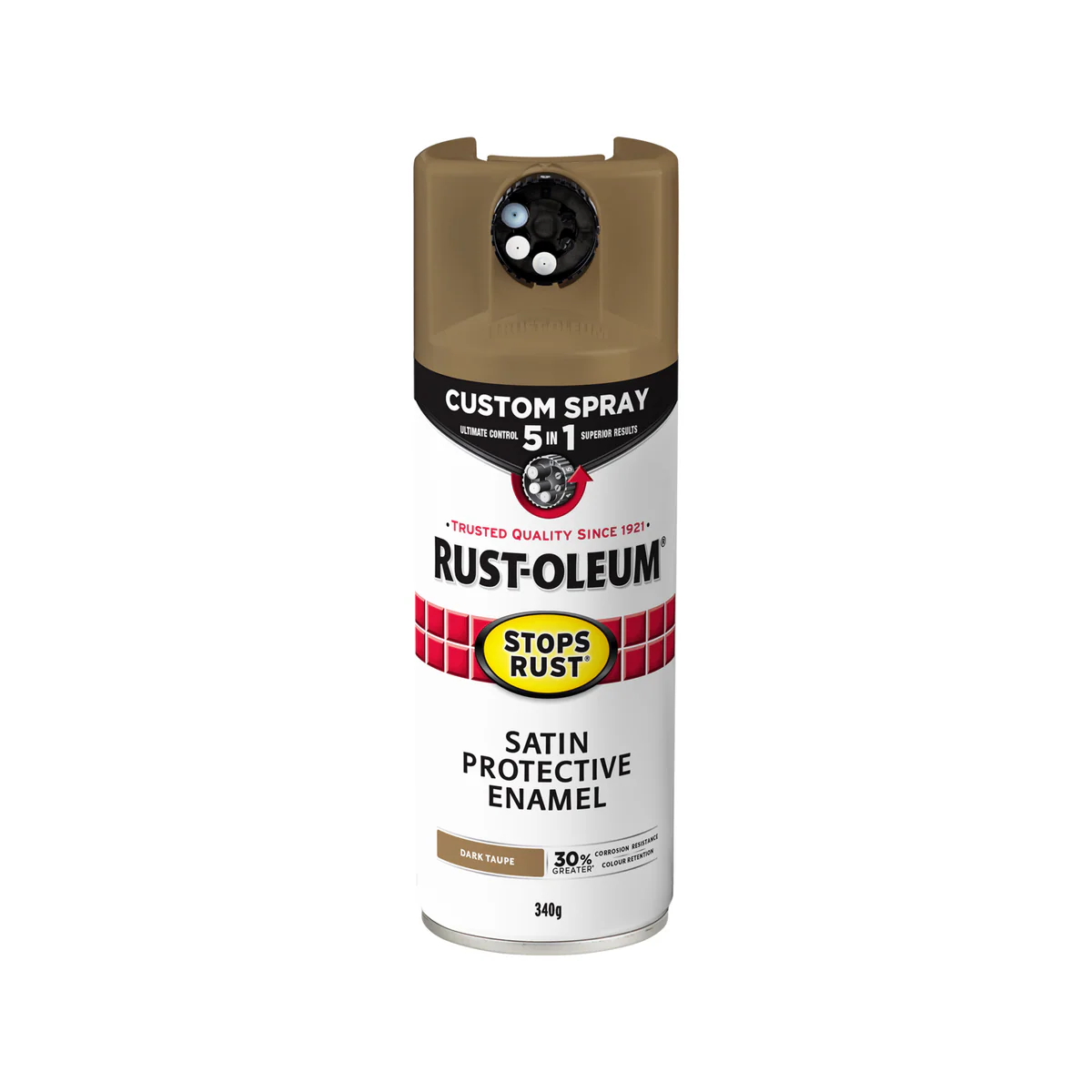 Rust Oleum 340g Satin Dark Taupe Spray Paint - 5 in 1 - Rust Protection