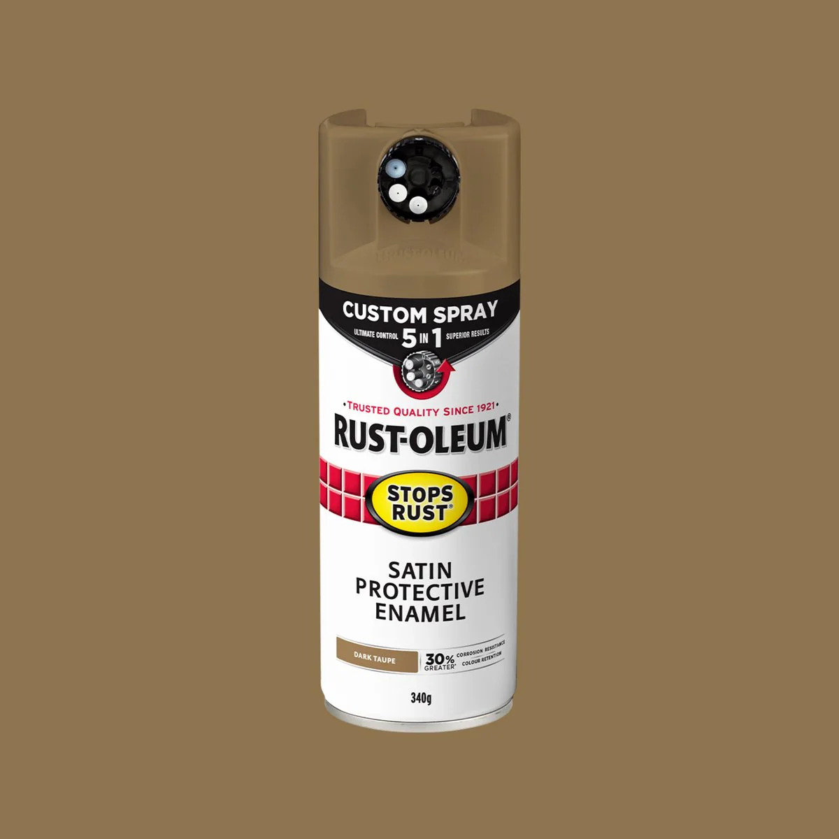Rust Oleum 340g Satin Dark Taupe Spray Paint - 5 in 1 - Rust Protection - Image 2