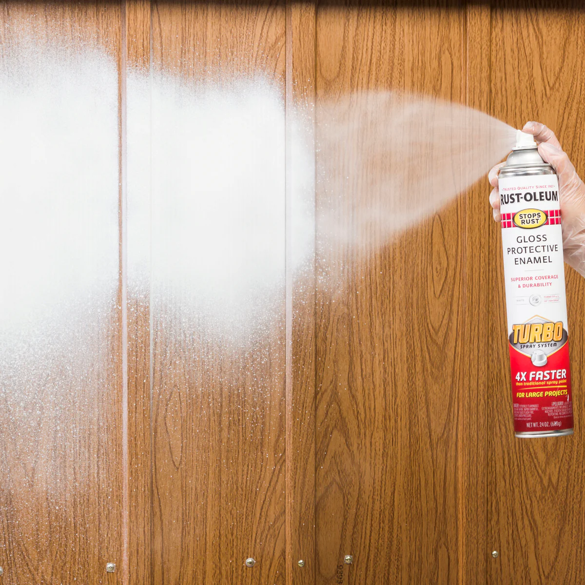 Rust Oleum 680g White Gloss Turbo Spray Paint - 0.68L - Rust Protection - Image 3