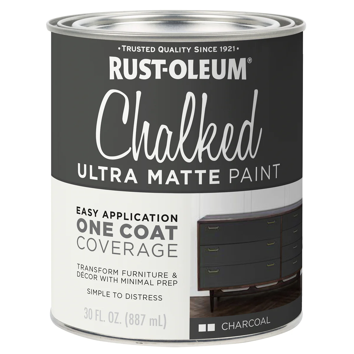 Rust-Oleum Chalked Paint - 887ml - Charcoal - Ultra Matt Finish